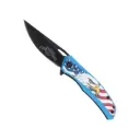 Eagle Honor Patriotic Spring Assisted Knife - Blue Aluminum