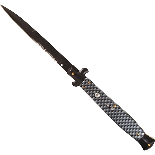 Midnight Enforcer Oversized Stiletto Automatic Knife - Carbon Fiber