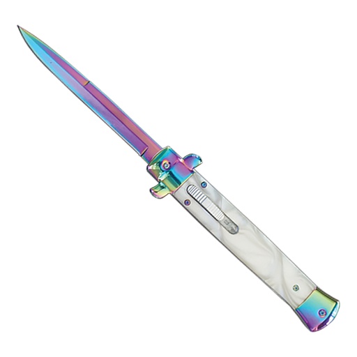 Milano Spectrum Stiletto OTF Knife - White Rainbow