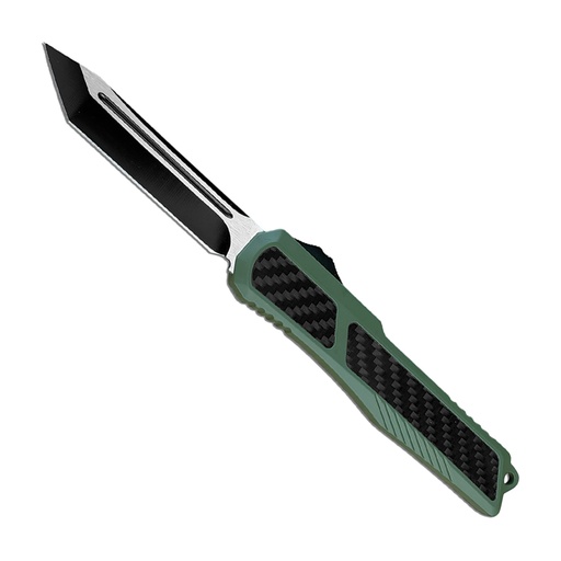 Carbon Charge Tactical OTF Knife - Green Carbon Fiber